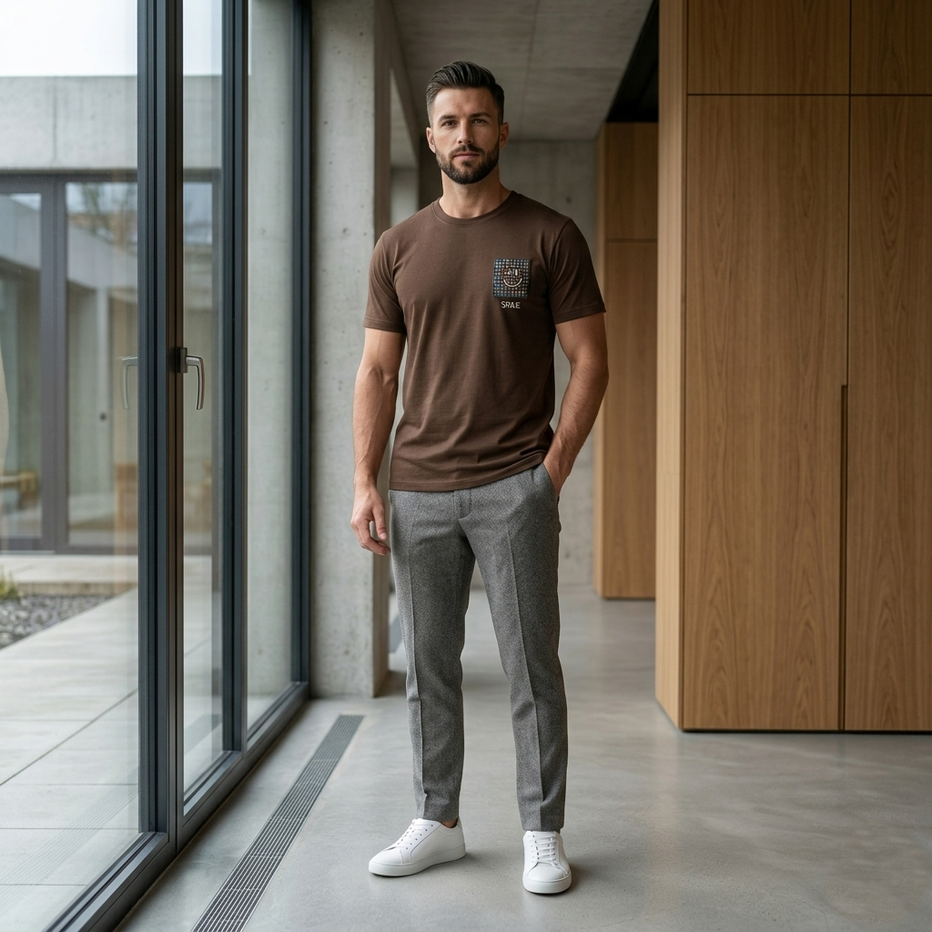 The Graphic Accent” Cotton Blend T-Shirt