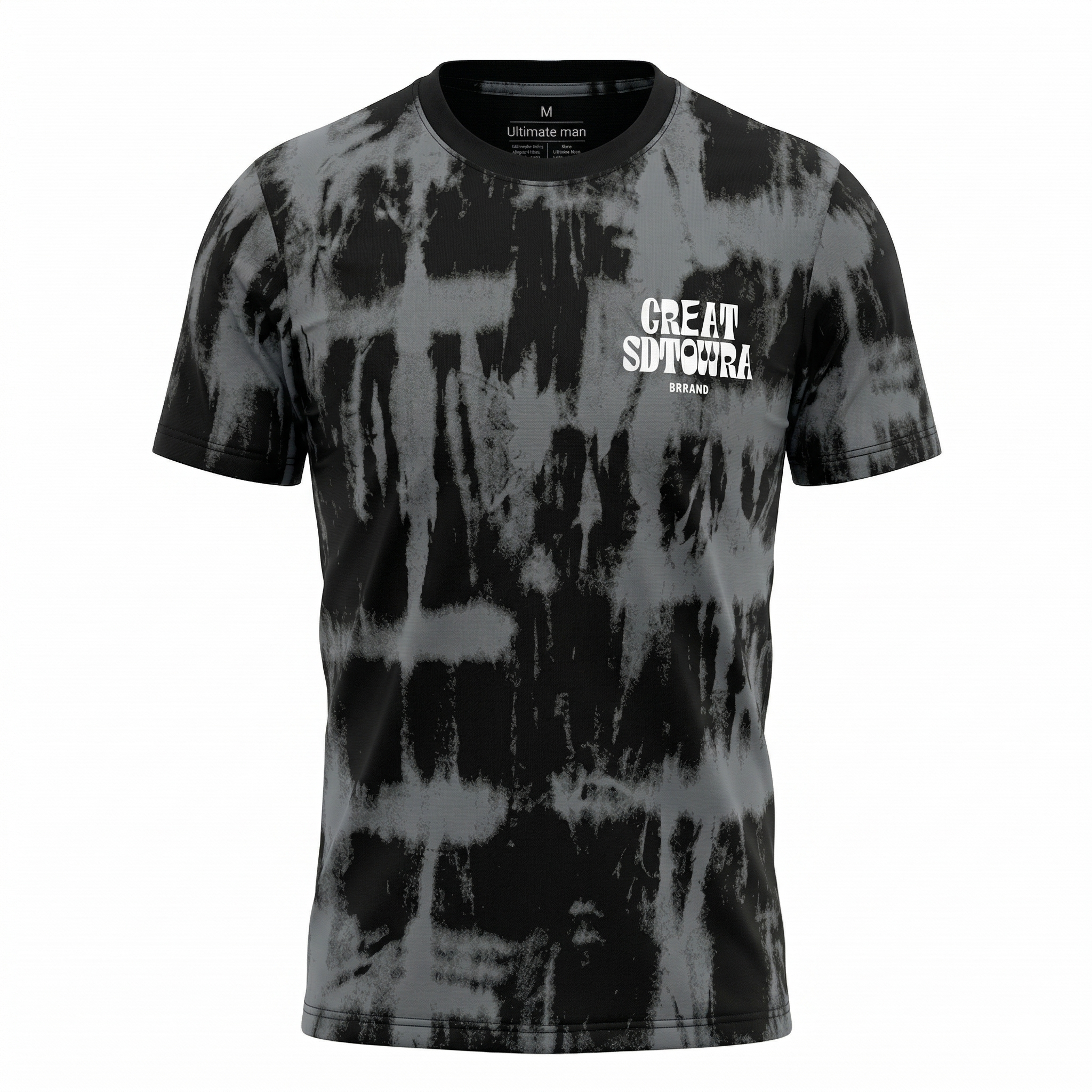 Monochromatic Acid Wash Cotton T-Shirt