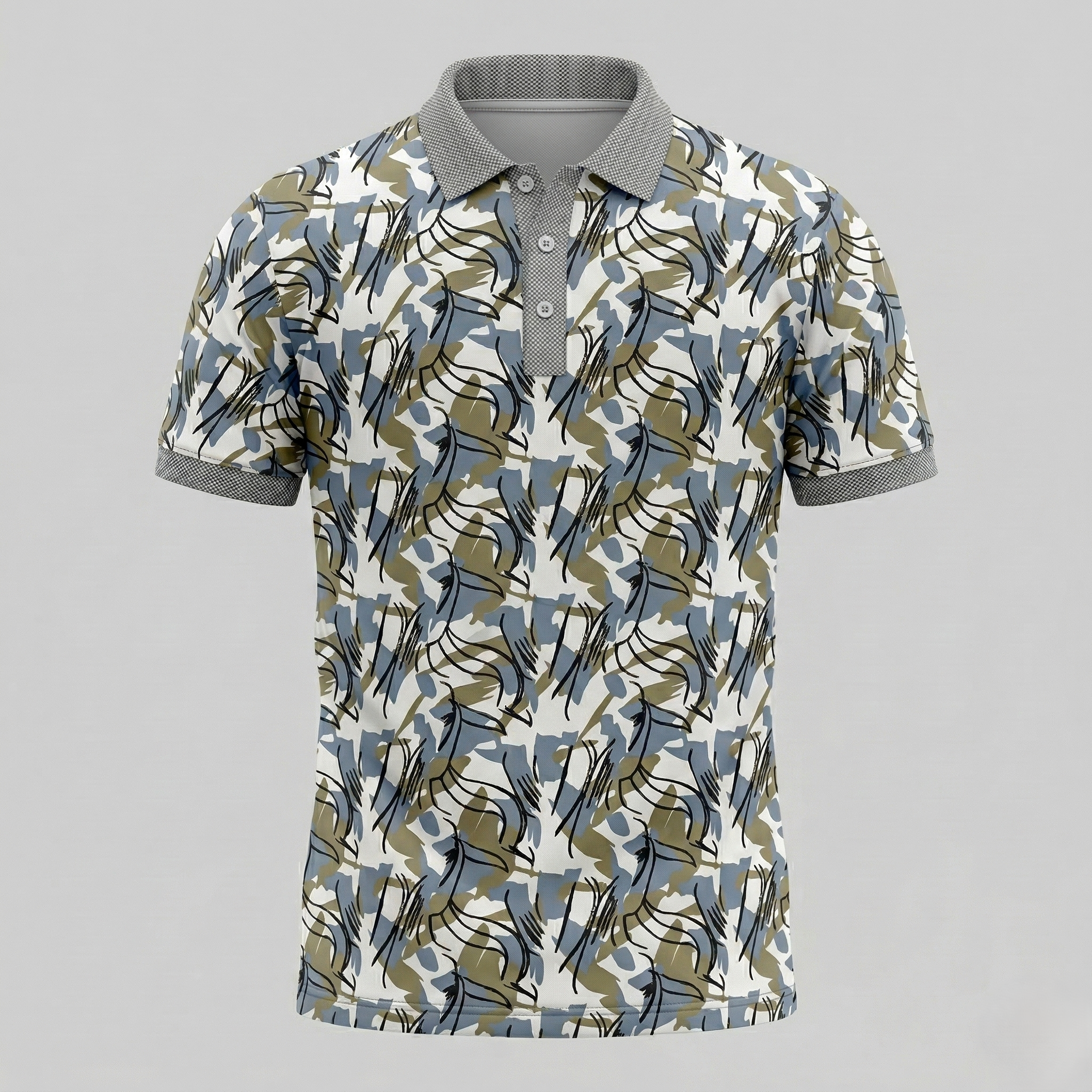 White & Grey Color Blast Cotton T-Shirt