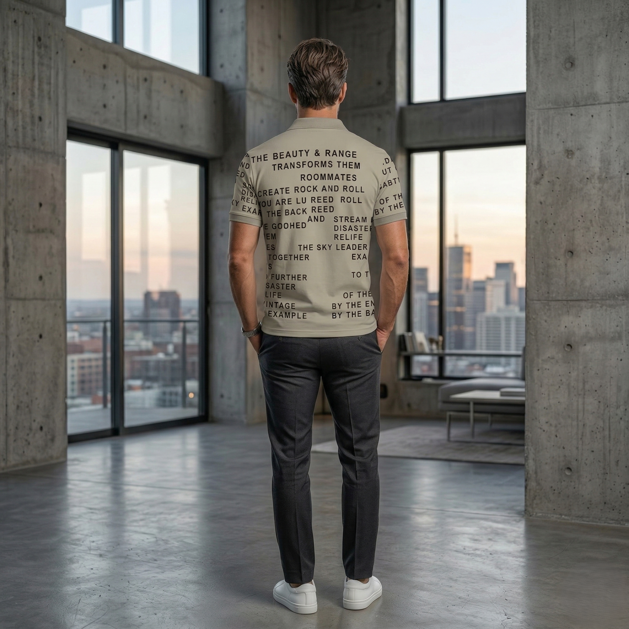 Typography Cotton Blend T-Shirt