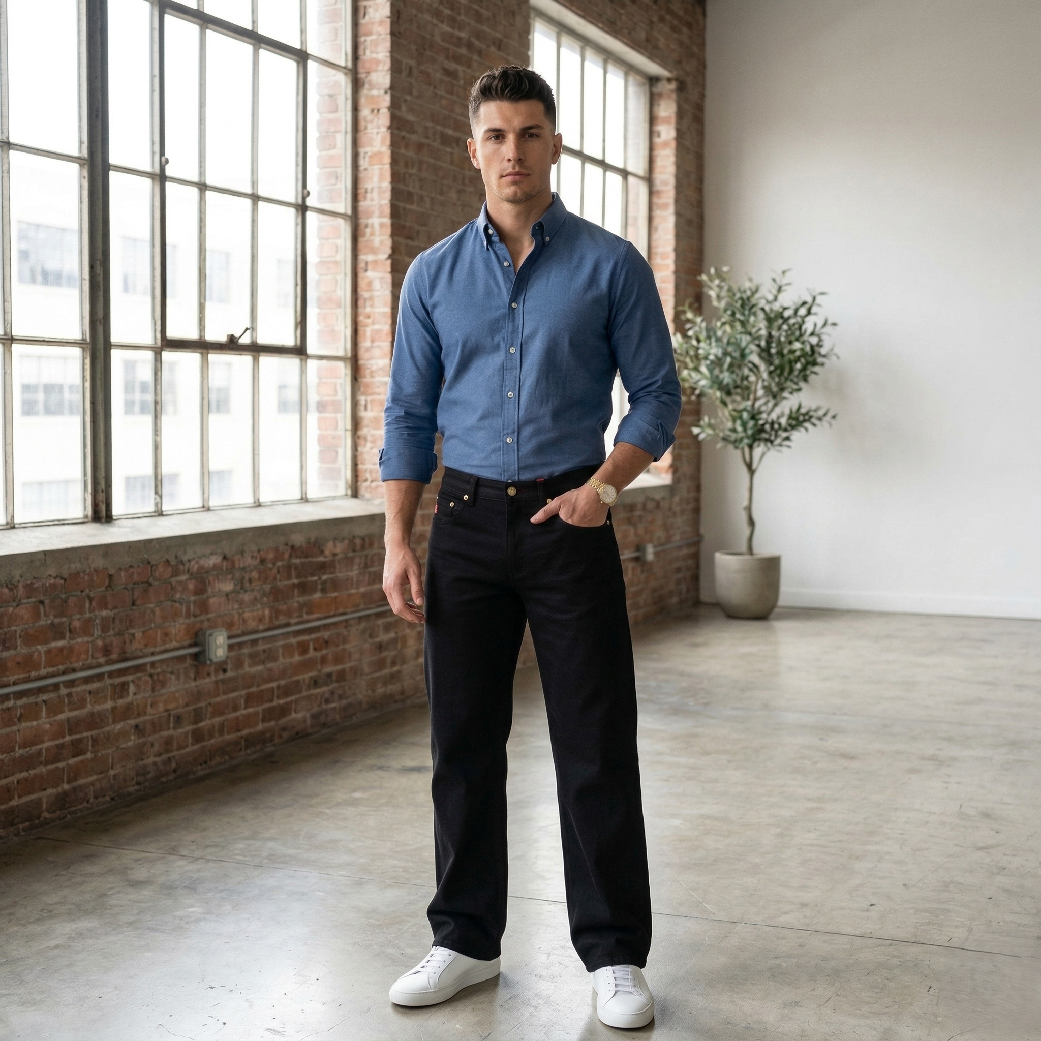 Beast Straight Fit Poly Denim Jeans