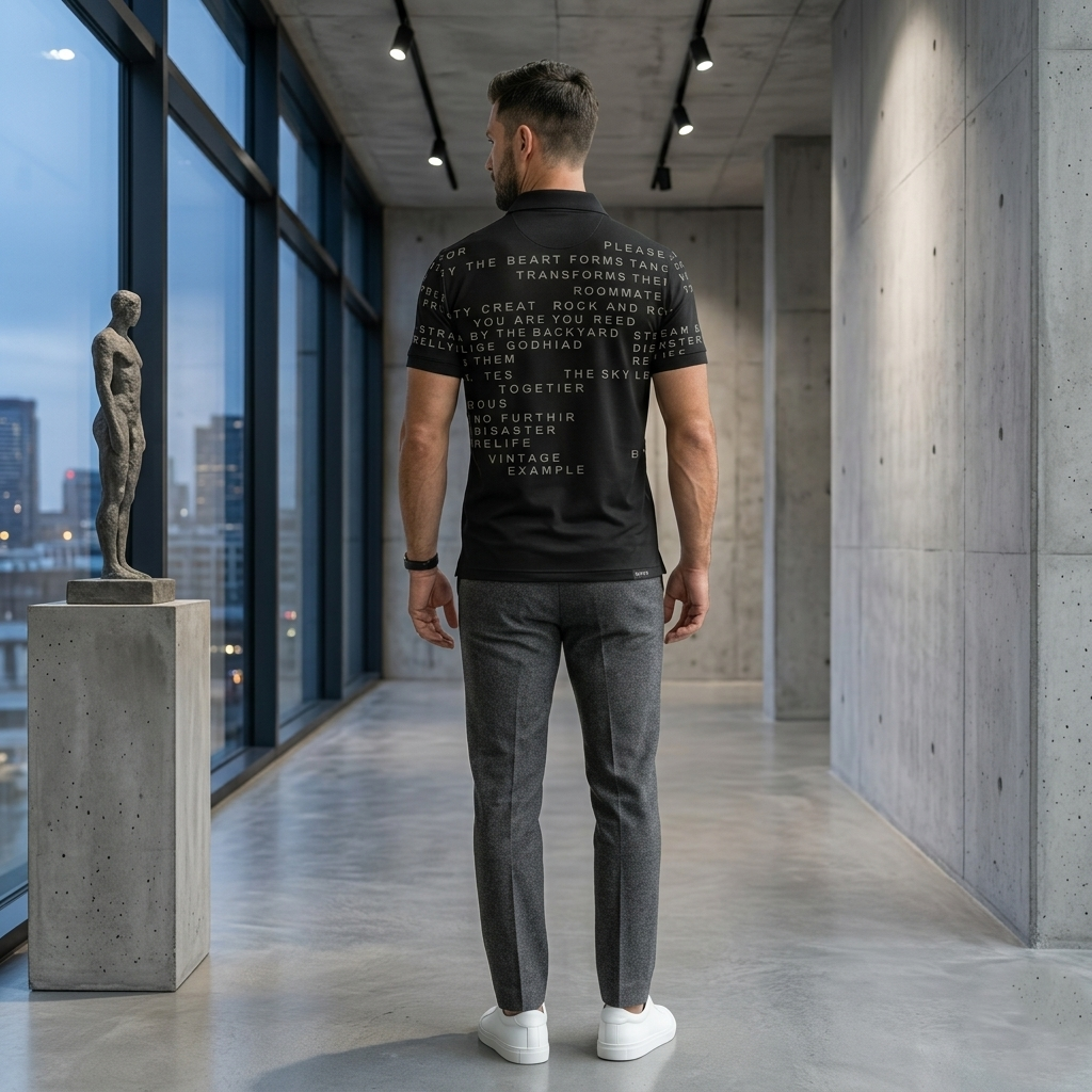 Typography Cotton Blend T-Shirt