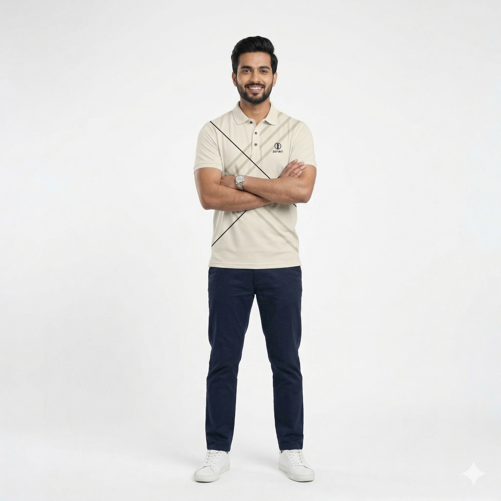 Modern Geometric Polo T-Shirt