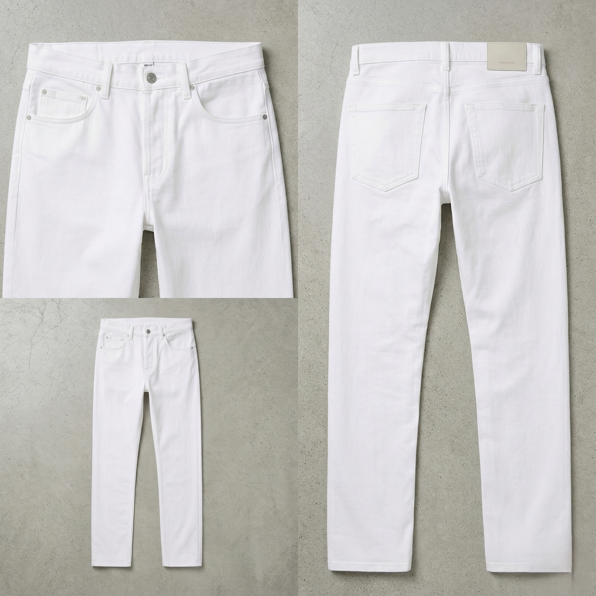 Bright White Straight Fit Poly Denim Jeans