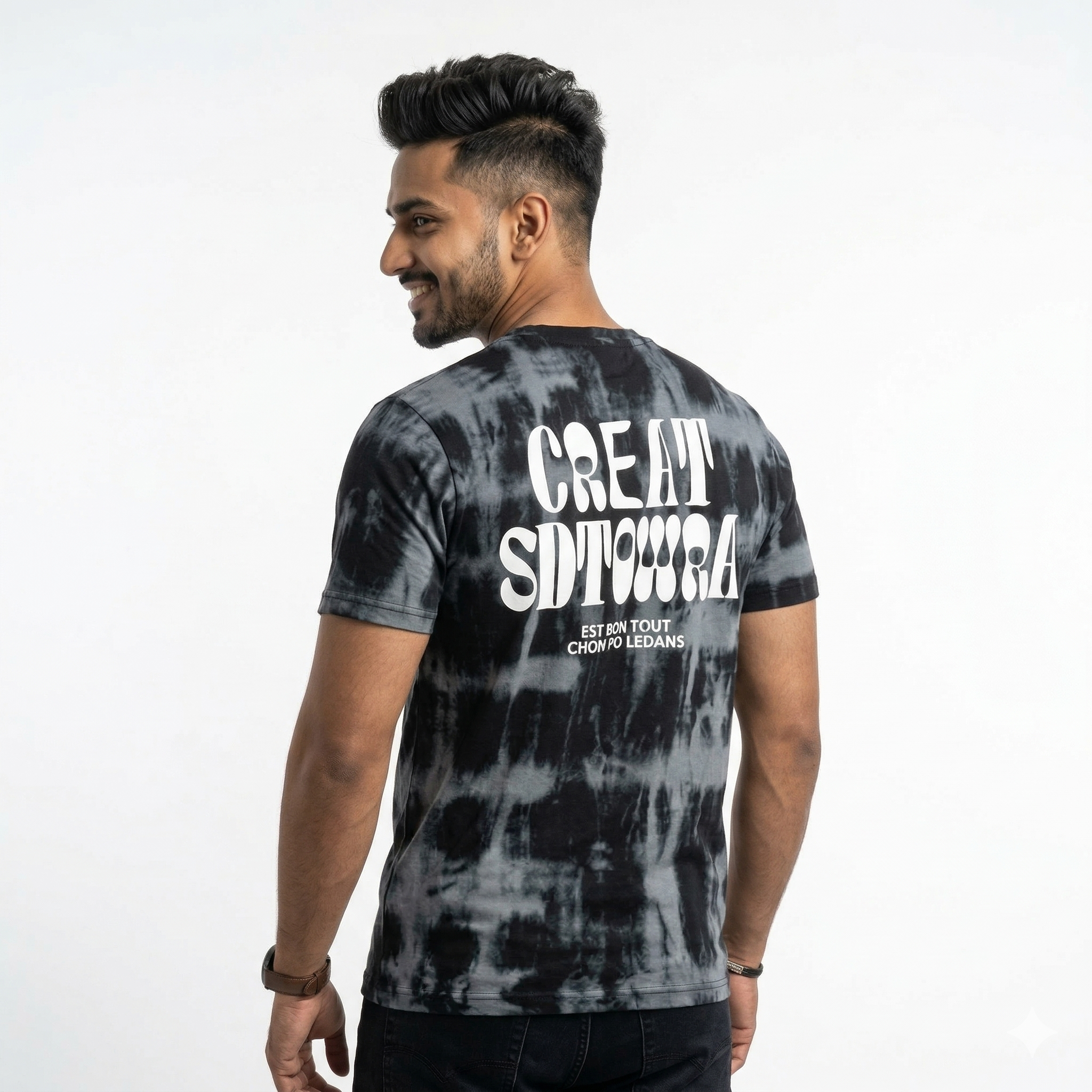 Monochromatic Acid Wash Cotton T-Shirt