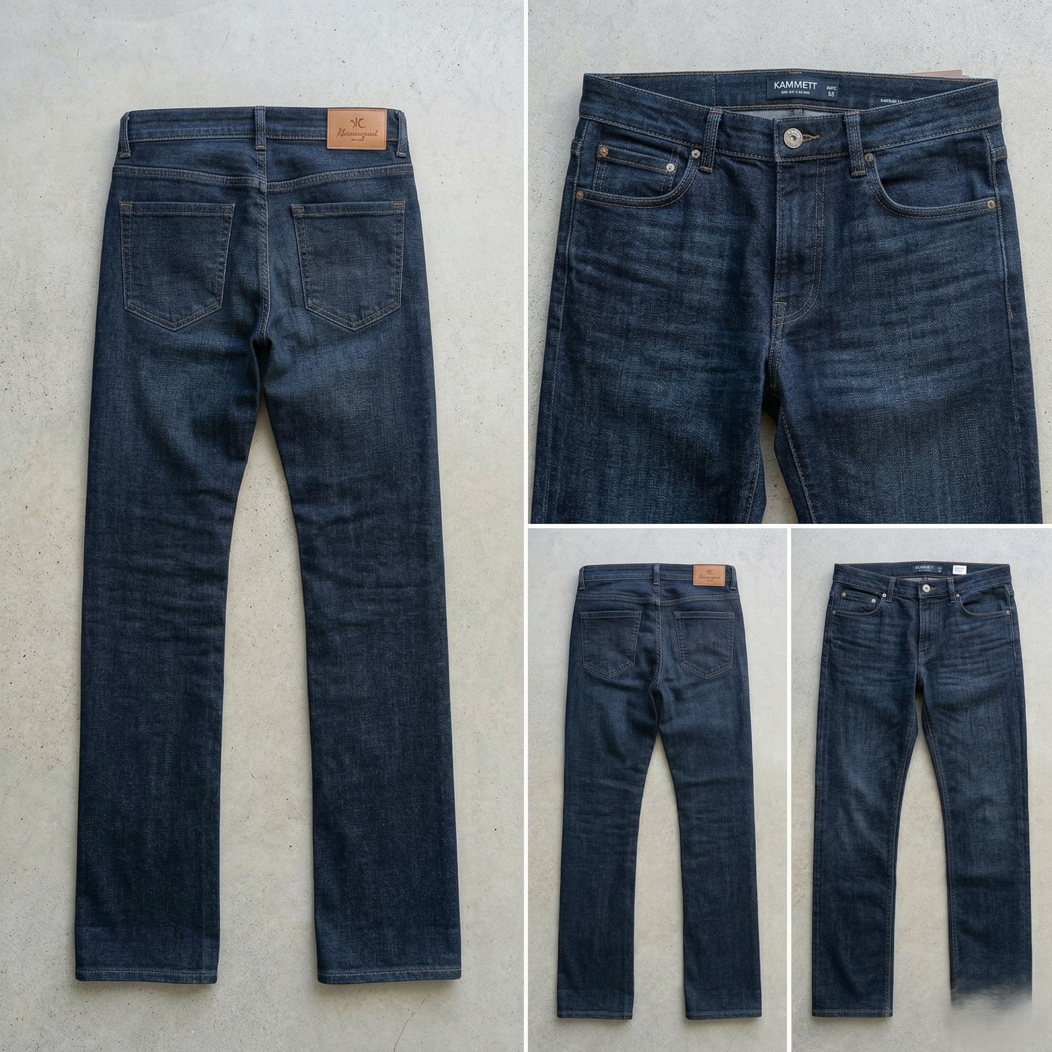 Rough Texture Straight Fit Poly Denim Jeans