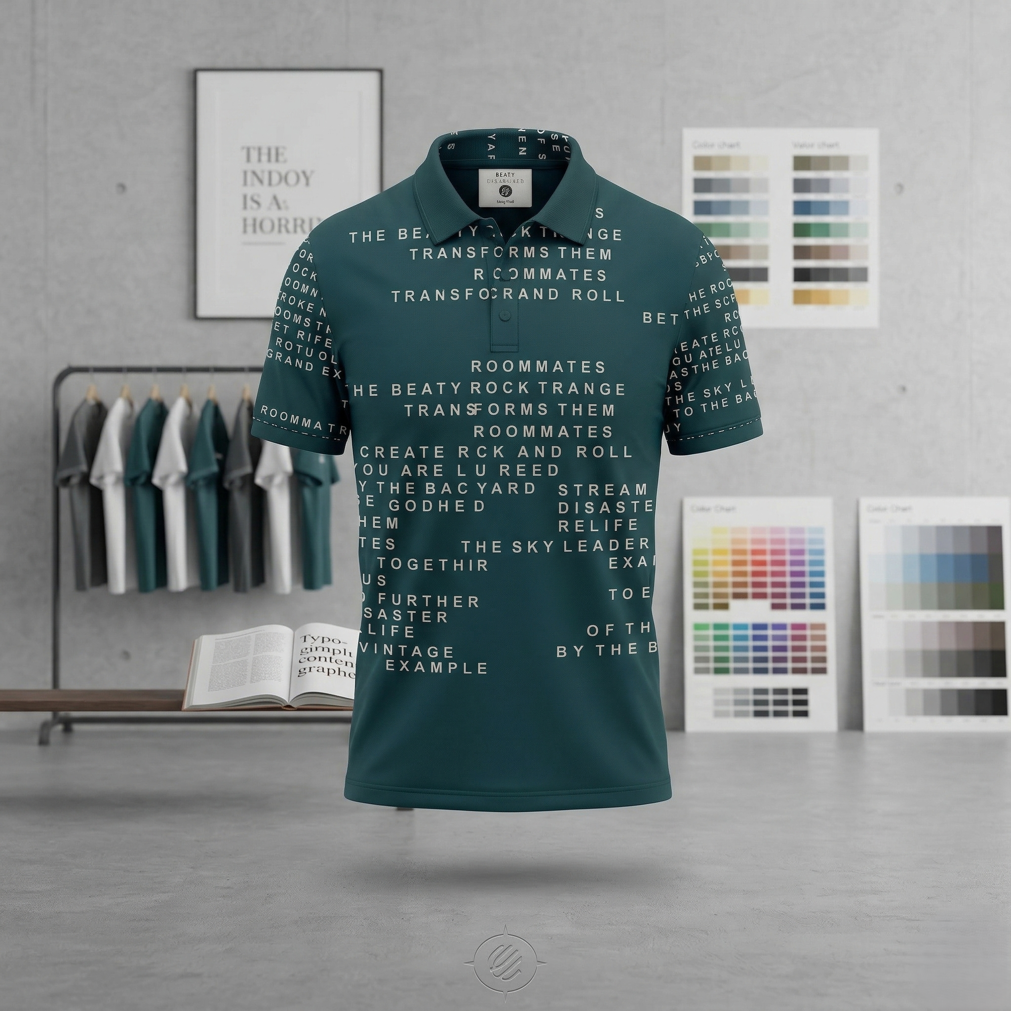 Typography Cotton Blend T-Shirt