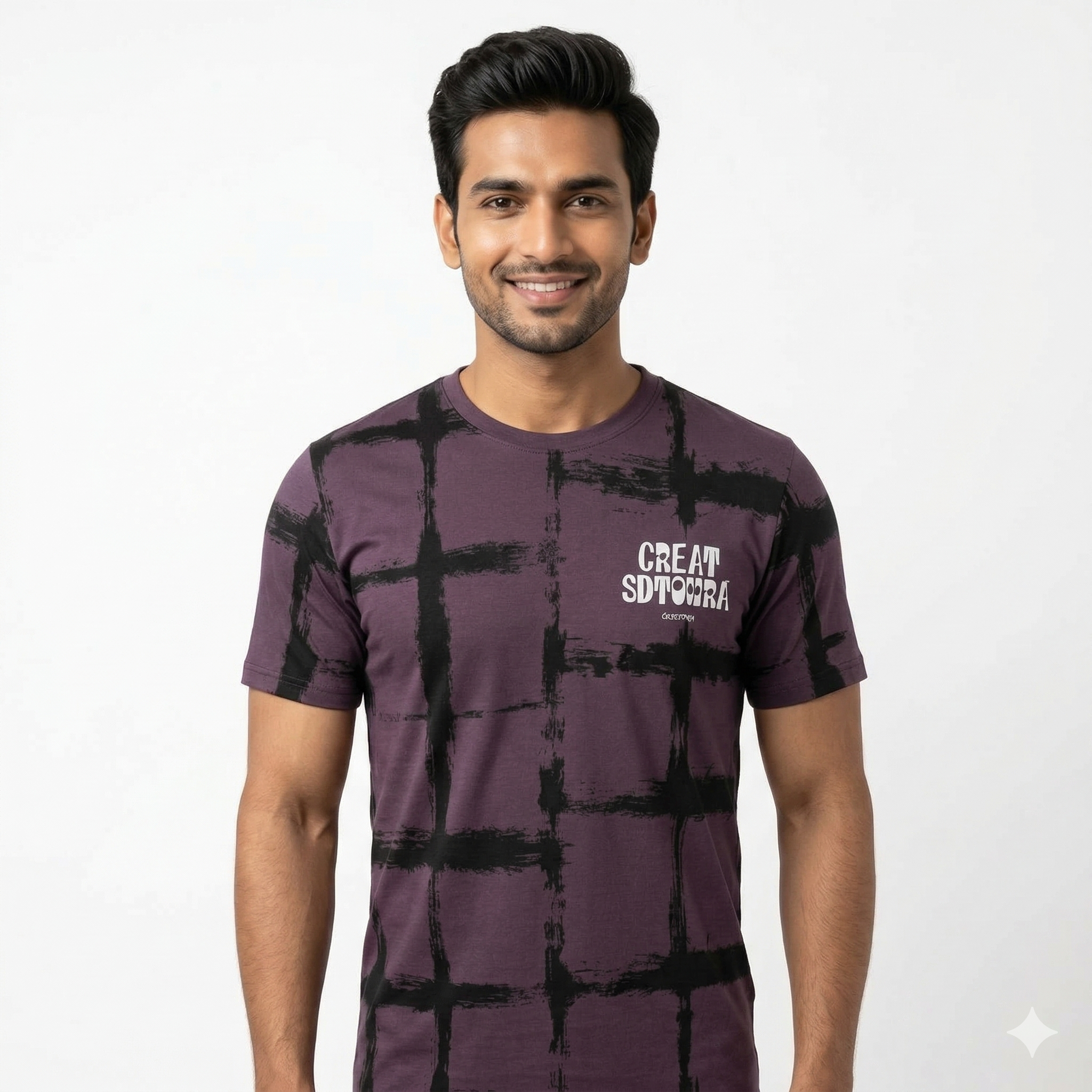 Monochromatic Acid Wash Cotton T-Shirt