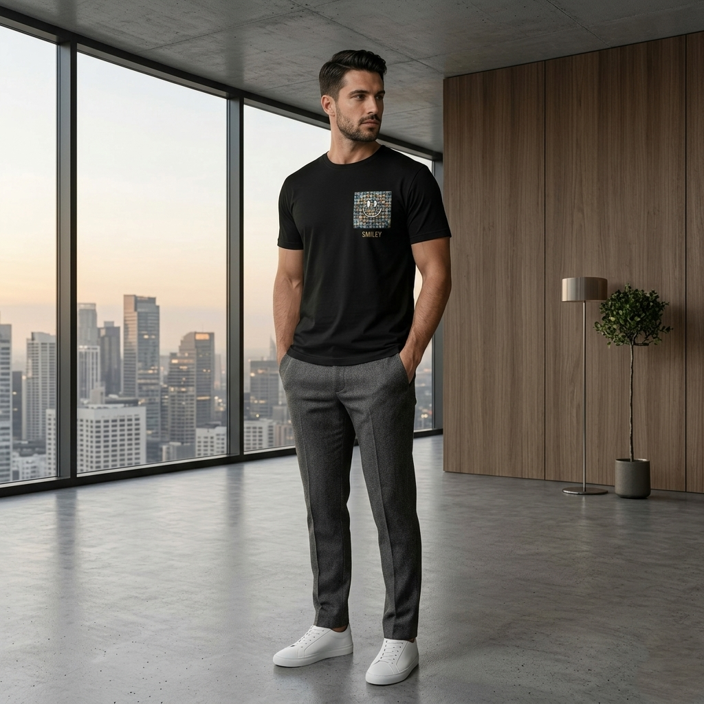 The Graphic Accent” Cotton Blend T-Shirt