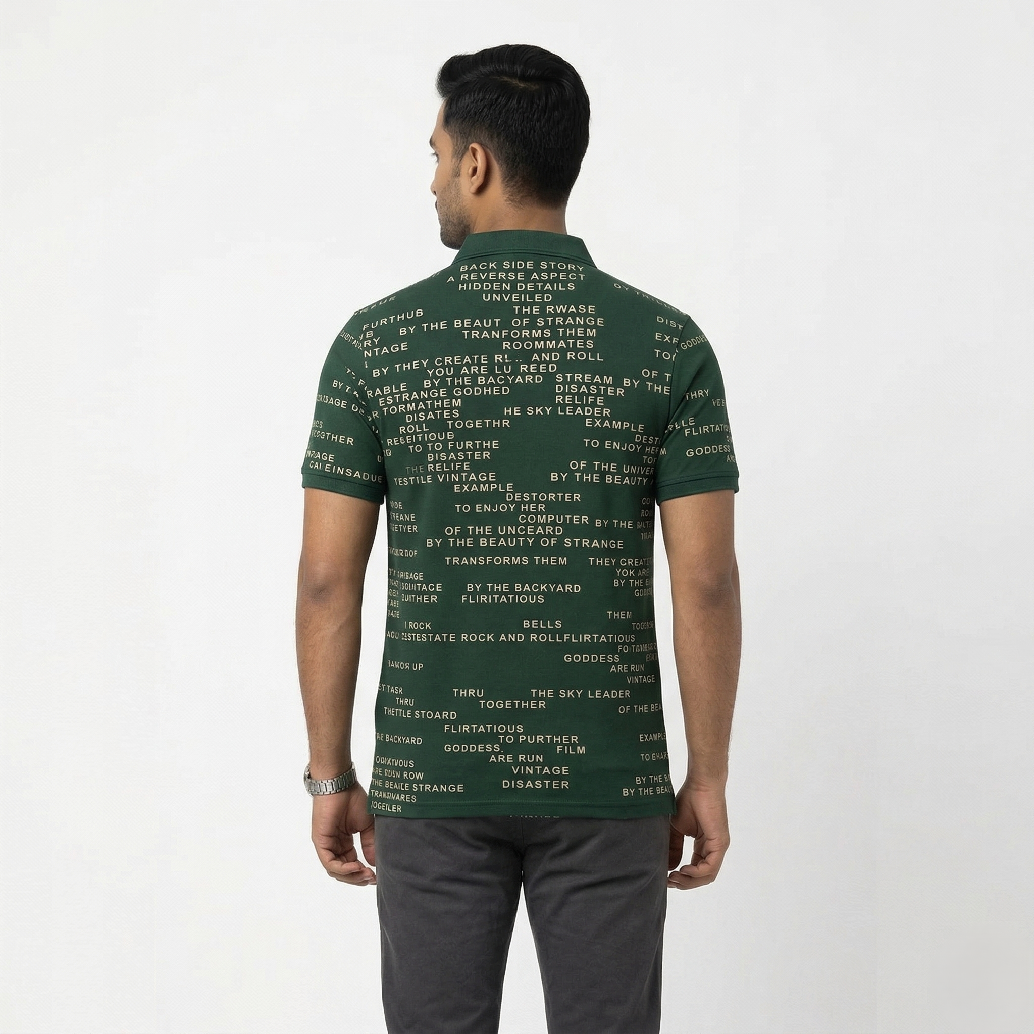 Typography Cotton Blend T-Shirt
