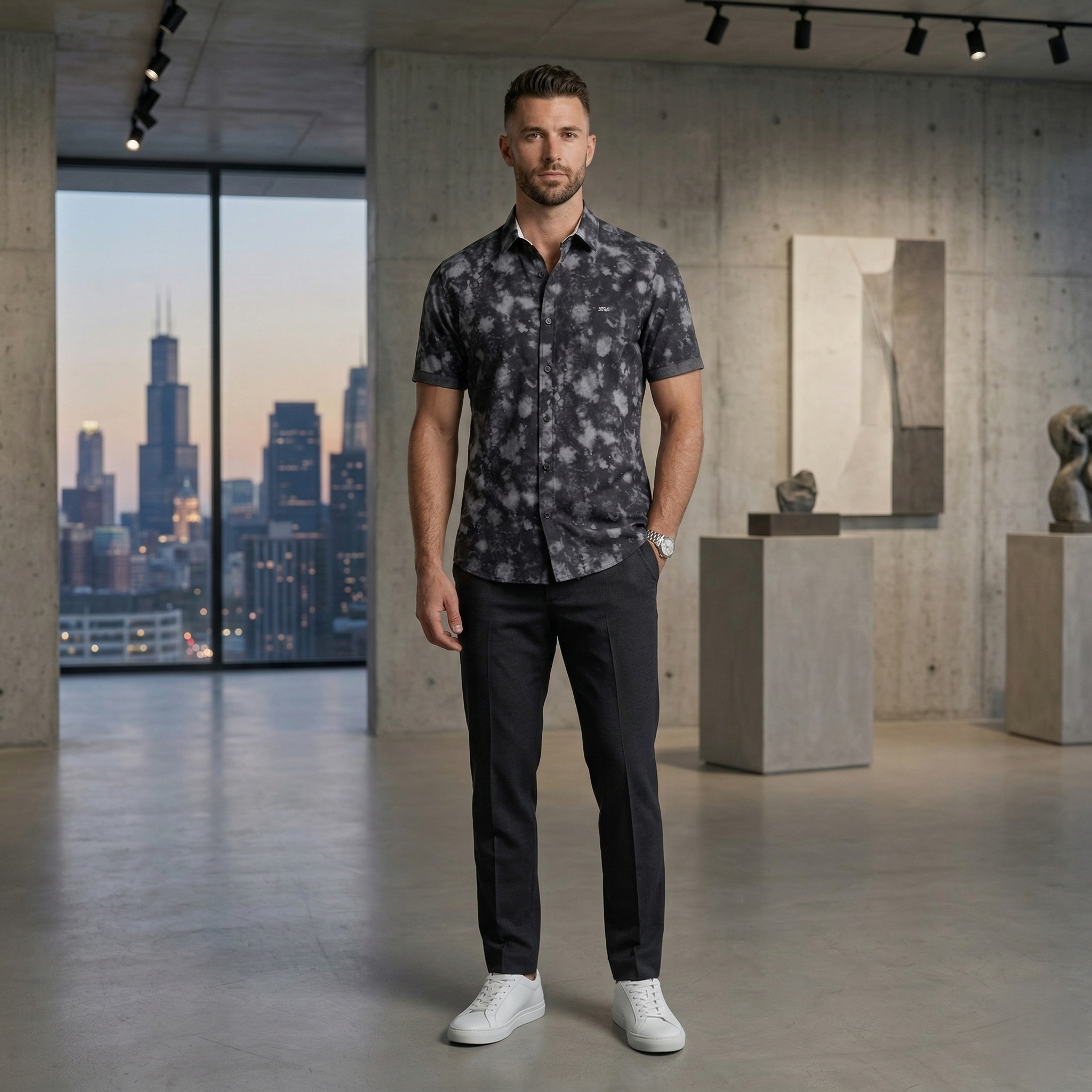 The Acid-Wash  Cotton Lycra Shirt