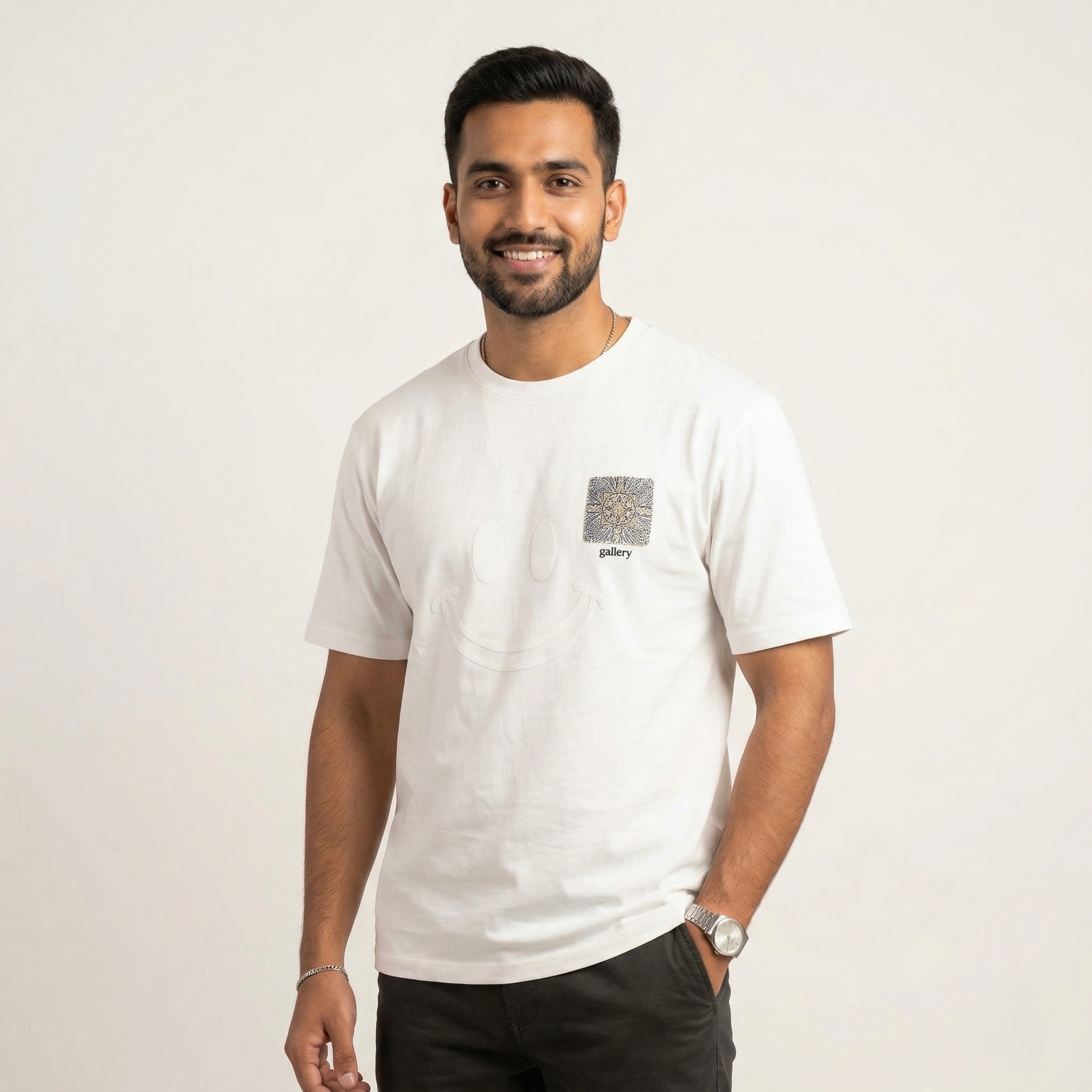 The Graphic Accent” Cotton Blend T-Shirt